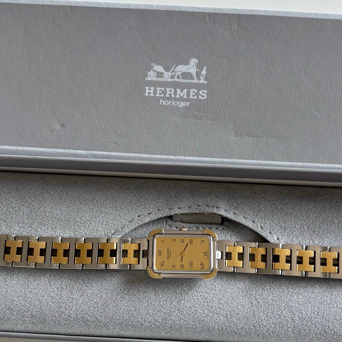 Hermes 1990s Croisier Two Tone Watch