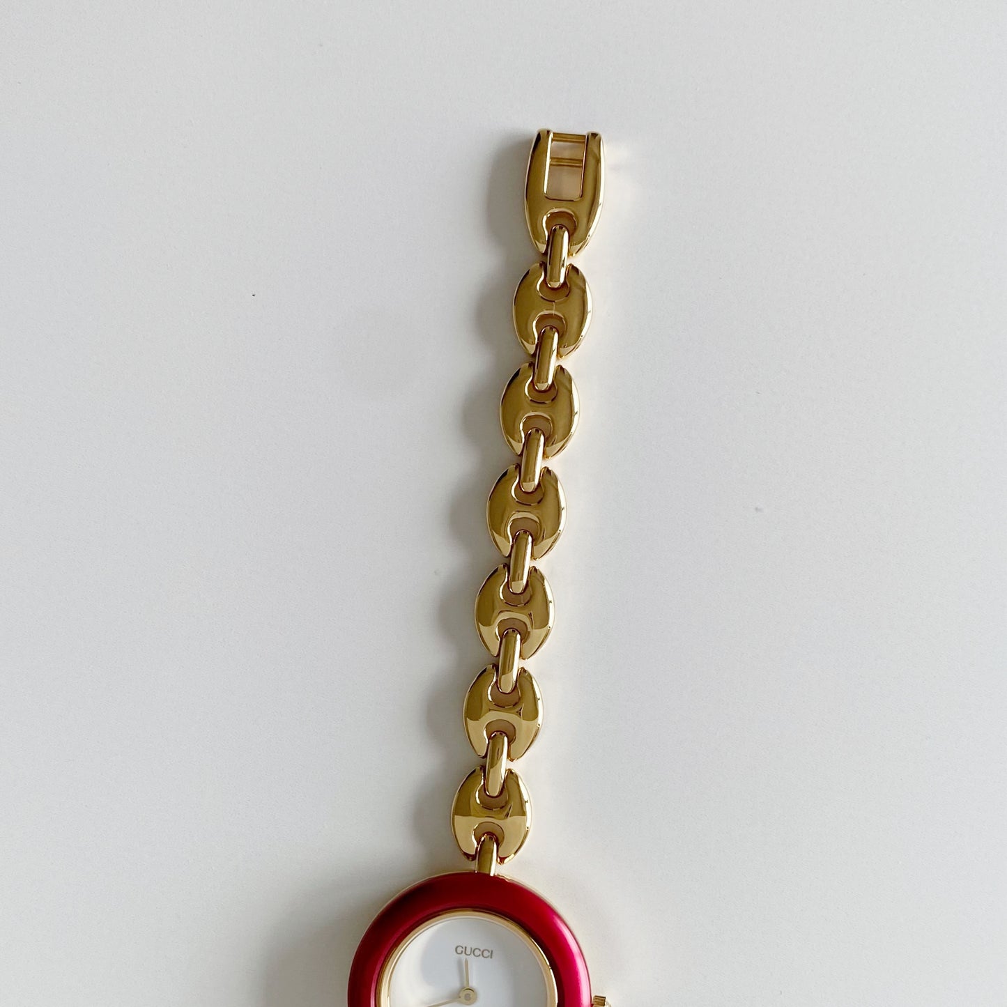 Gucci 1990s Interchangeable Bezel Gold Plated Watch with 6 bezels, case (166mm)