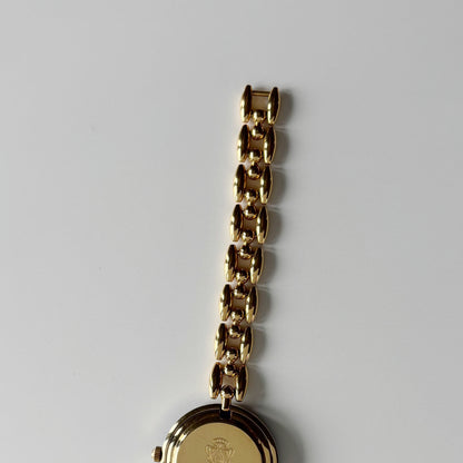 Gucci 1990s Interchangeable Bezel Gold Plated Rice Chain Watch with 6 bezels, case (160mm)
