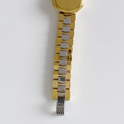 Dior 1990s Octagon Gold Plated Two Tone Watch