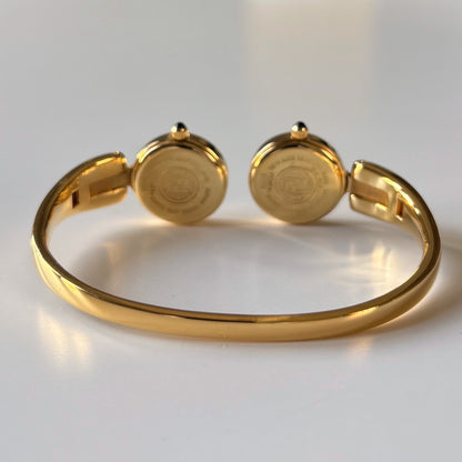 Fendi 1990s Double Face Gold-Plated Bangle Watch