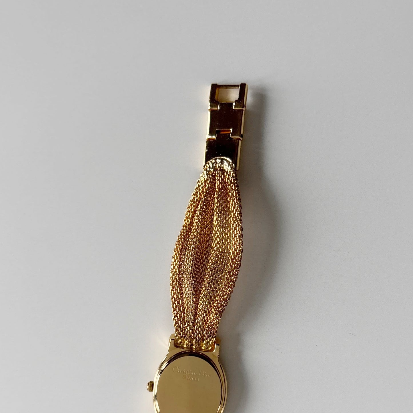 Dior 1990s Gold Oval Dial Gold Plated Watch