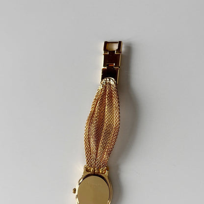 Dior 1990s Gold Oval Dial Gold Plated Watch