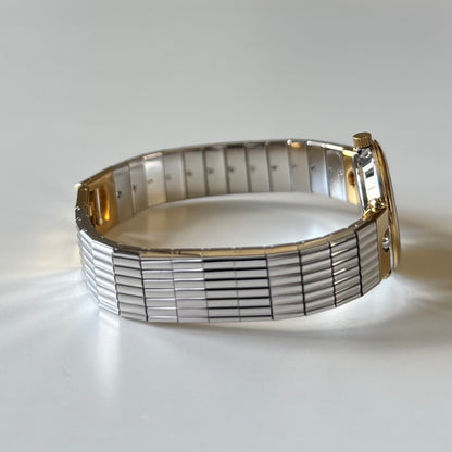 Dior 1990s Gold Round Dial Two Tone Gold Plated Watch