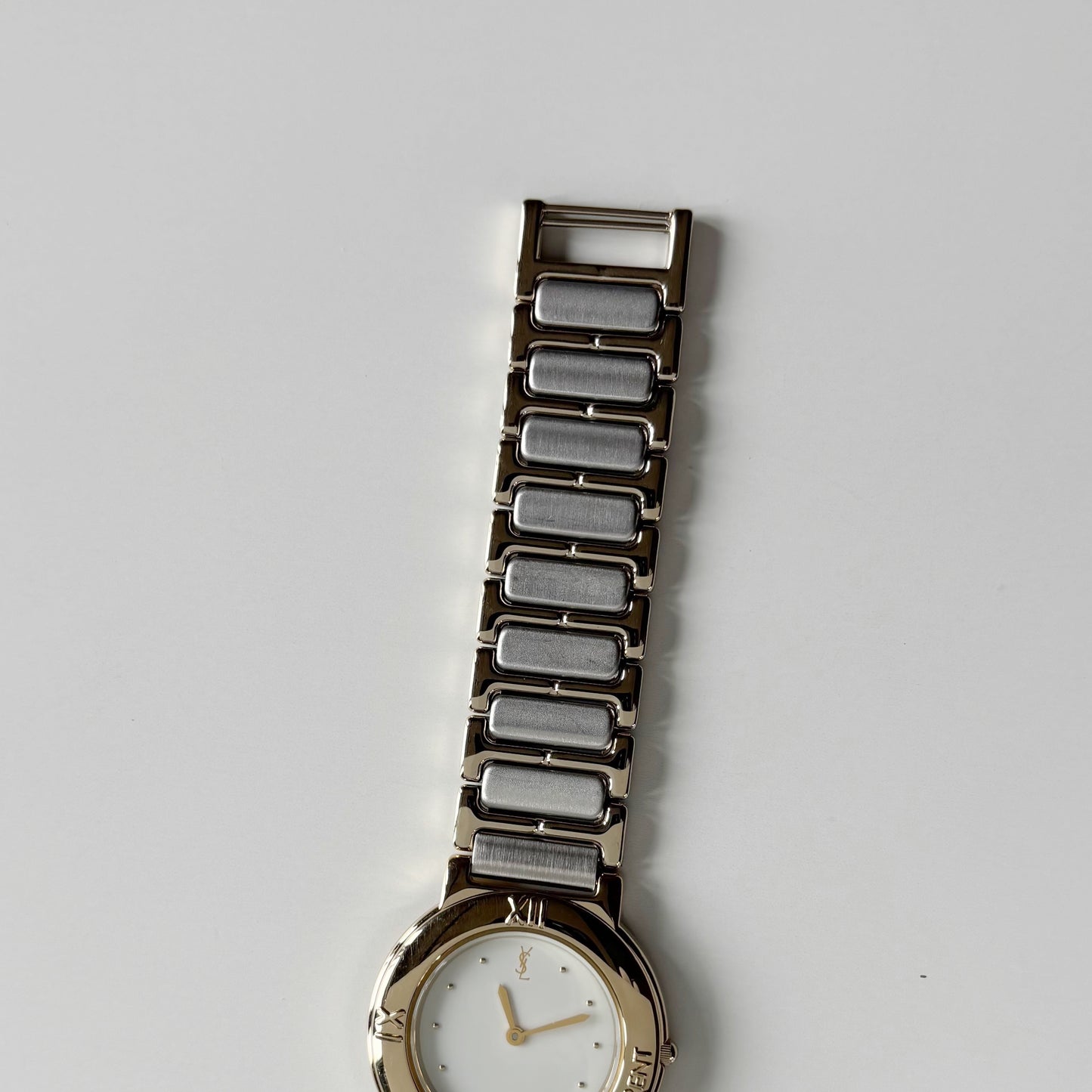 Yves Saint Laurent 1990s Round Dial Two Tone Watch (Large)