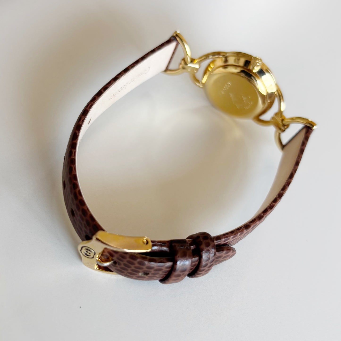 Gucci 1990s Gold Dial Horsebit Gold Plated Watch
