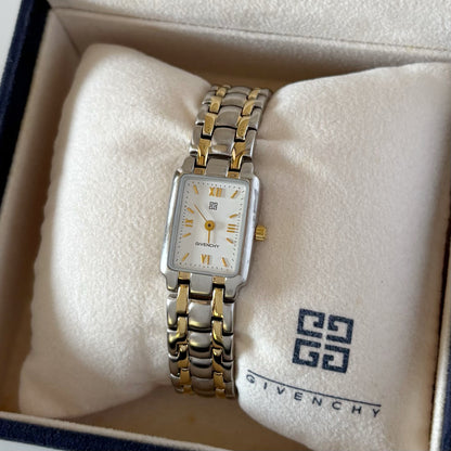 Givenchy 1990s Tank Two Tone Watch