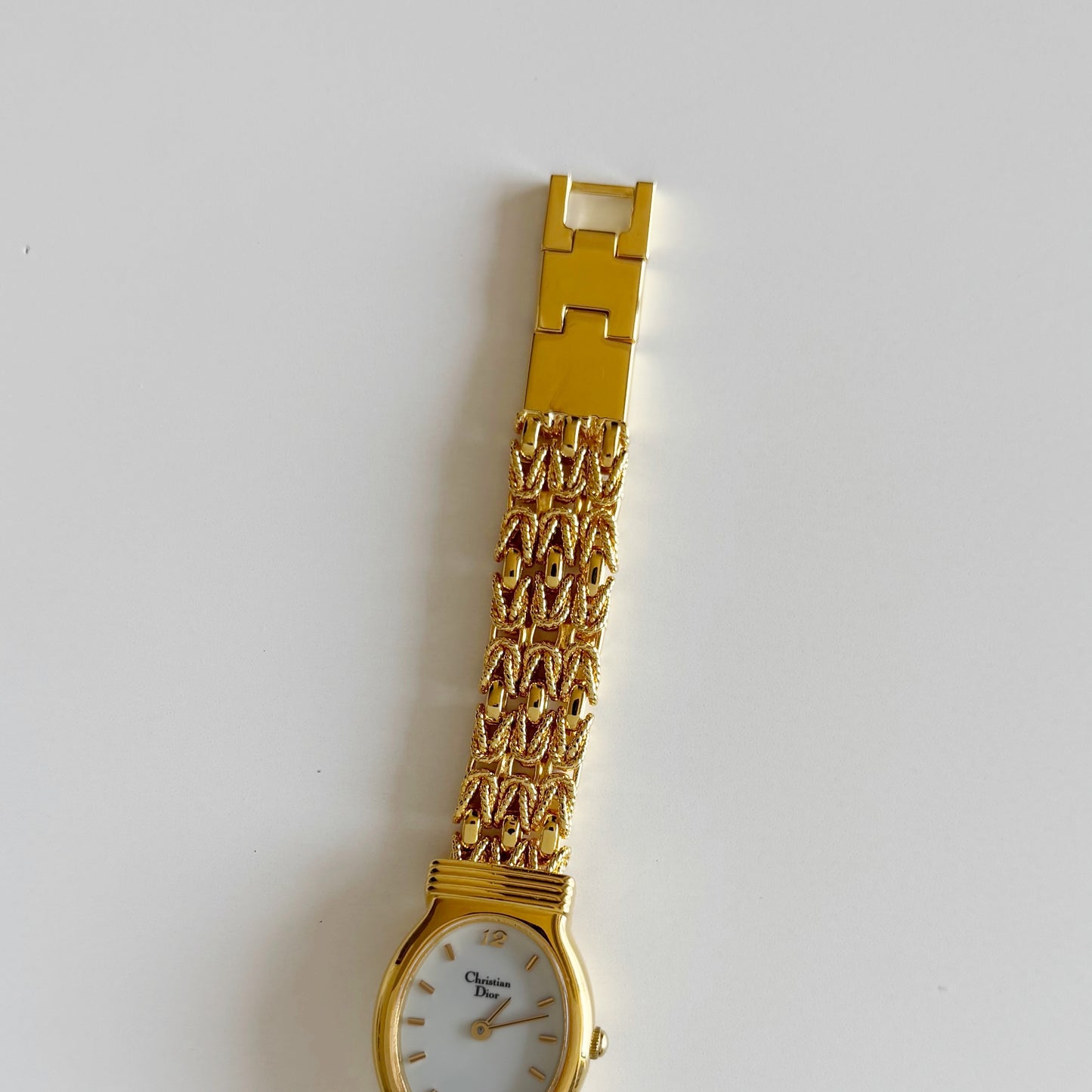 Dior 1990s Oval Dial Gold Plated Watch