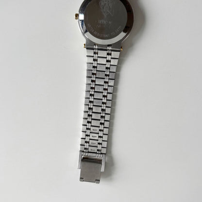 Gucci 1990s Date Round Dial Gold Plated Two Tone Watch (Large)