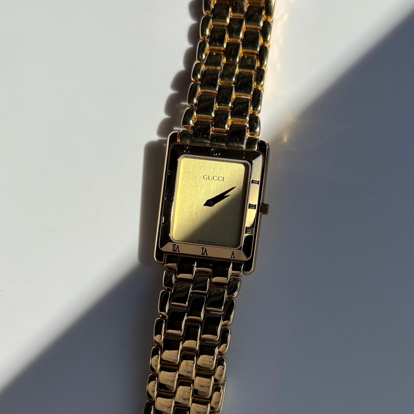 Gucci 1990s Tank Gold Plated Watch (Large)