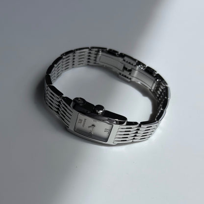 Gucci 1990s Rectangular Dial Silver Watch