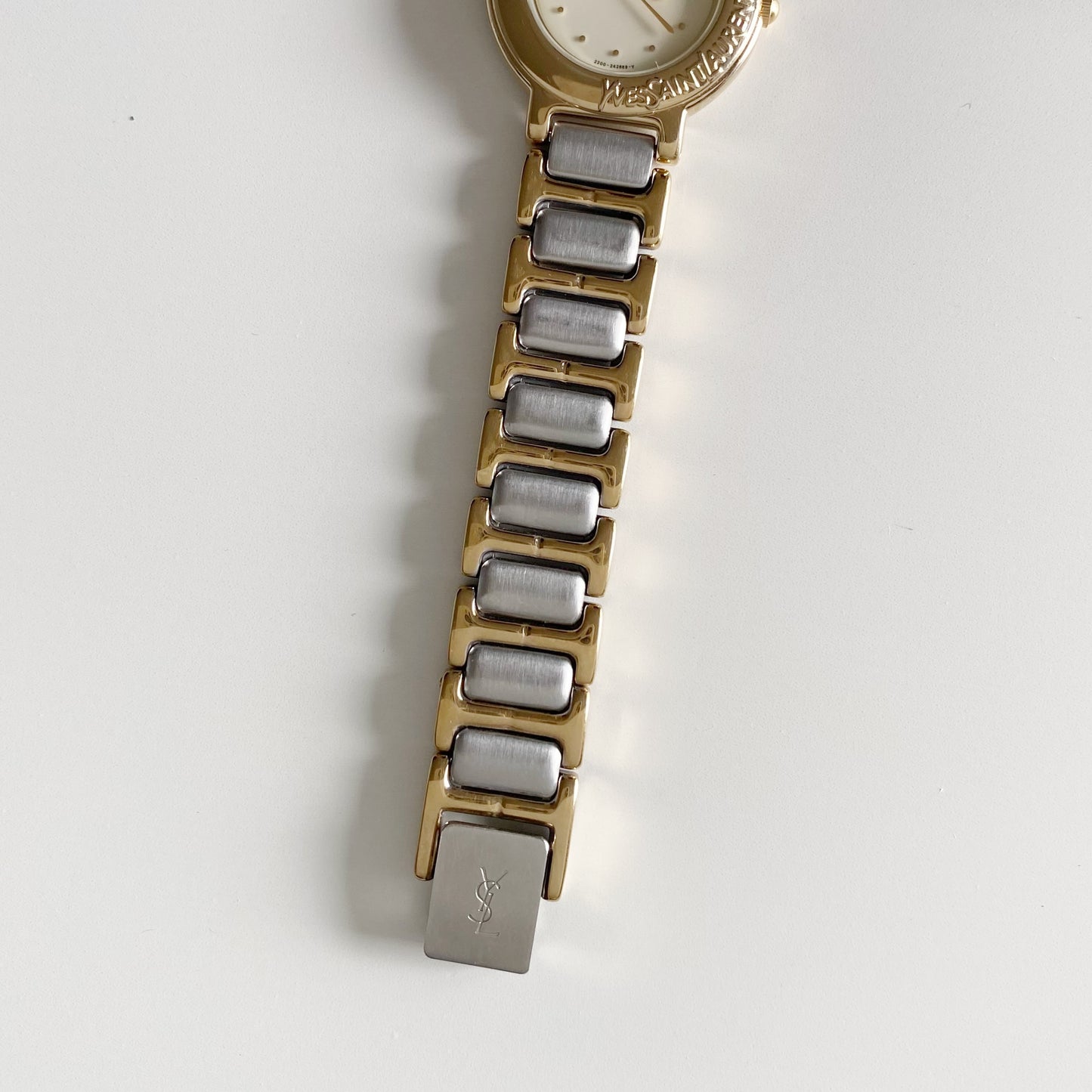 Yves Saint Laurent Round Dial Two Tone Watch