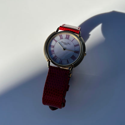 Dior 1990s Seashell Dial Round Gold Plated Watch (Large)