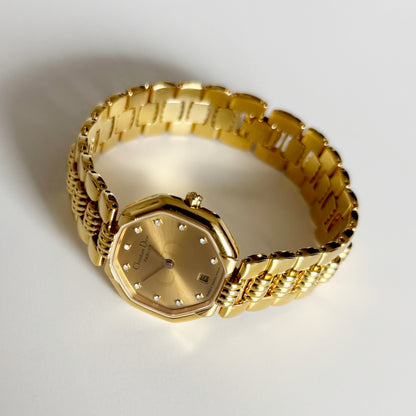 Dior 1990s Octagon Gold Plated Watch