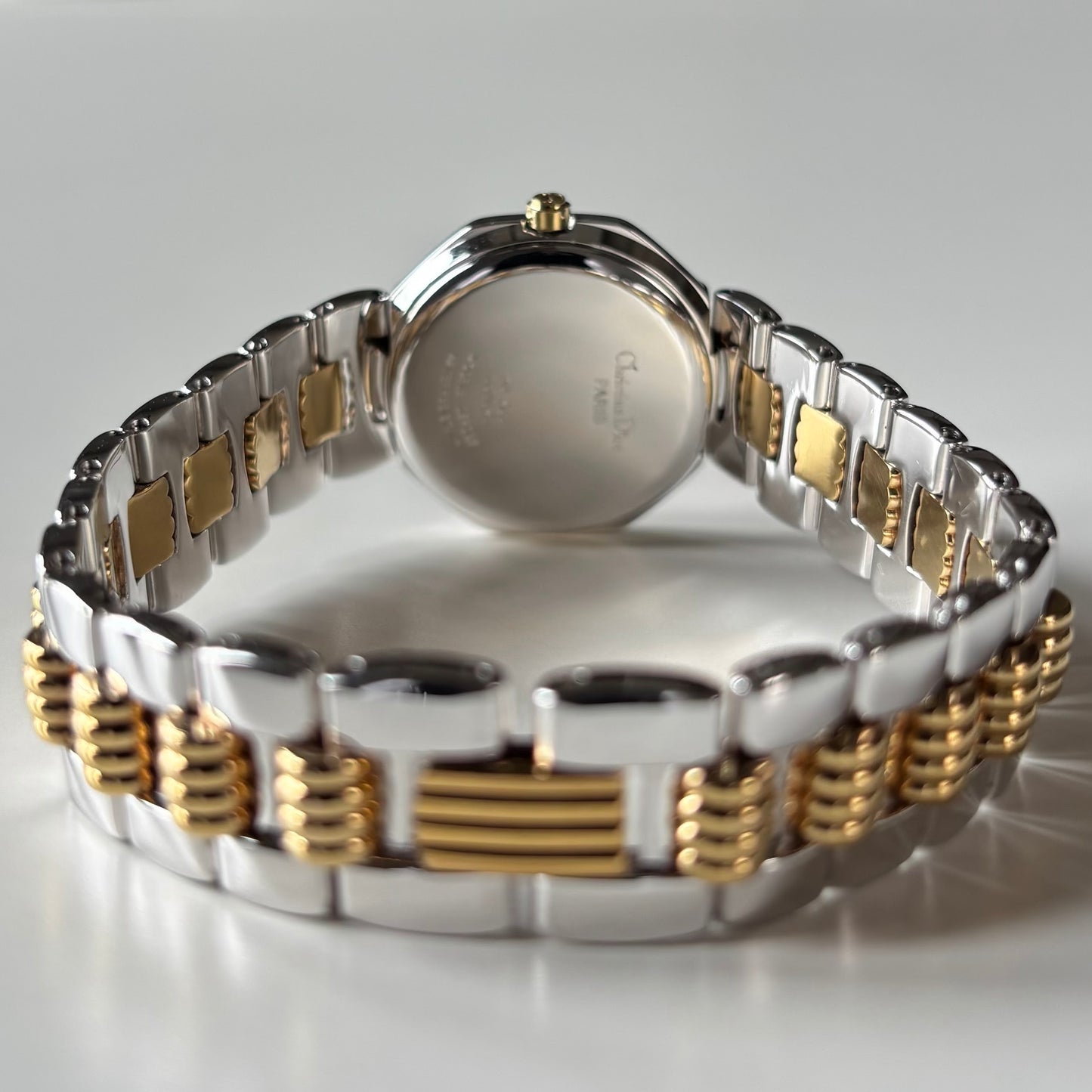 Dior 1990s Octagon Two Tone Gold Plated Watch
