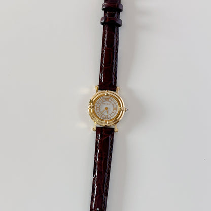 Yves Saint Laurent 1990s Round Dial Gold-Plated Watch