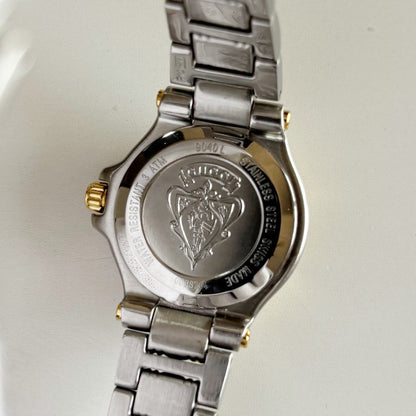 Gucci 1990s Date Round Dial Two Tone Watch