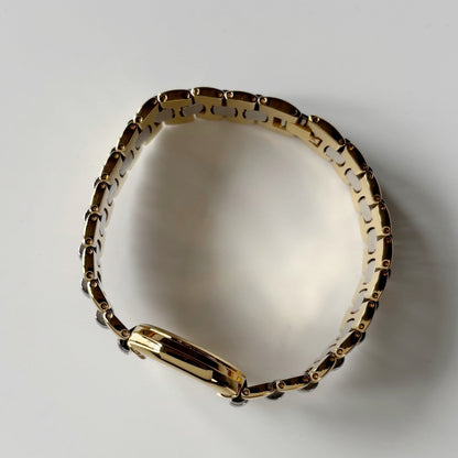 Dior 1990s Octagon Gold Plated Two Tone Watch