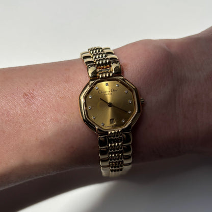 Dior 1990s Octagon Gold Plated Watch