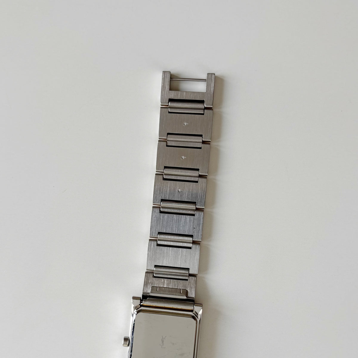 Yves Saint Laurent 1990s Square Dial Two Tone Gold Plated Watch