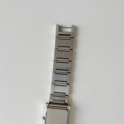 Yves Saint Laurent 1990s Square Dial Two Tone Gold Plated Watch