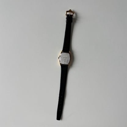 Celine 1980s Black Dial Gold Plated Watch