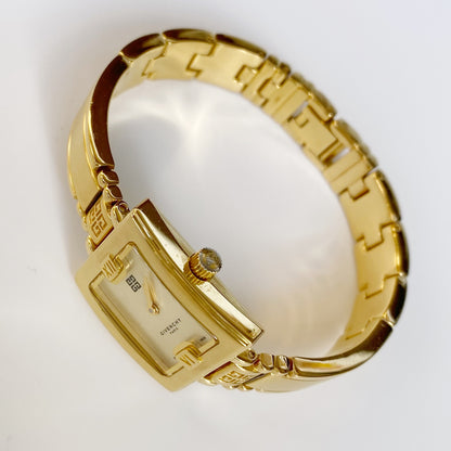 Givenchy 1990s Square Gold Plated Watch