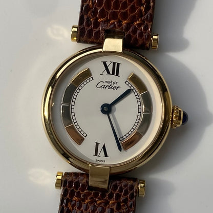 Cartier 1990s Must de Vendome three Gold Watch SM