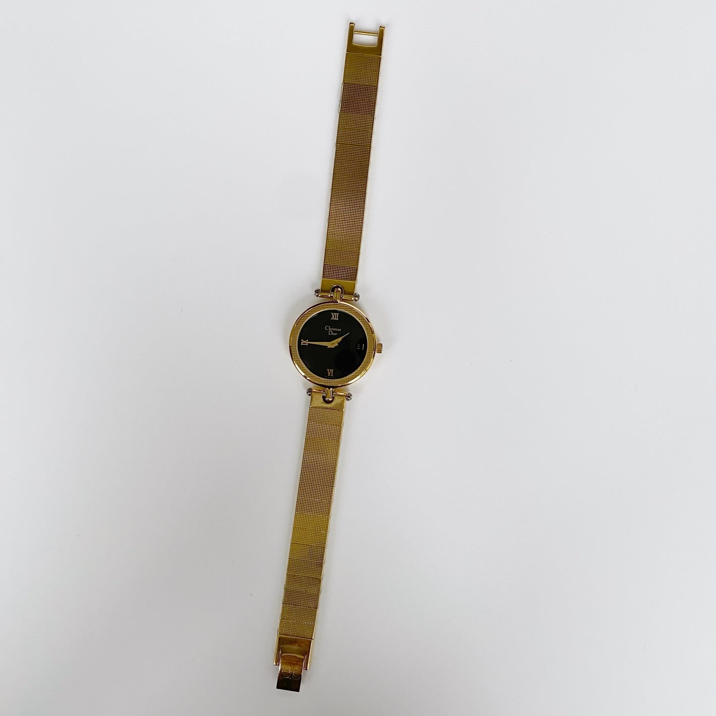 Dior 1990 Black Dial Gold Plated Watch (Women's)