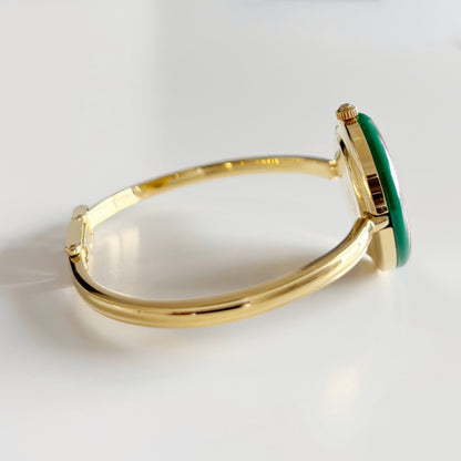 Gucci 1990s Interchangeable Bezel Gold Plated Bangle Watch with 12 bezels, case