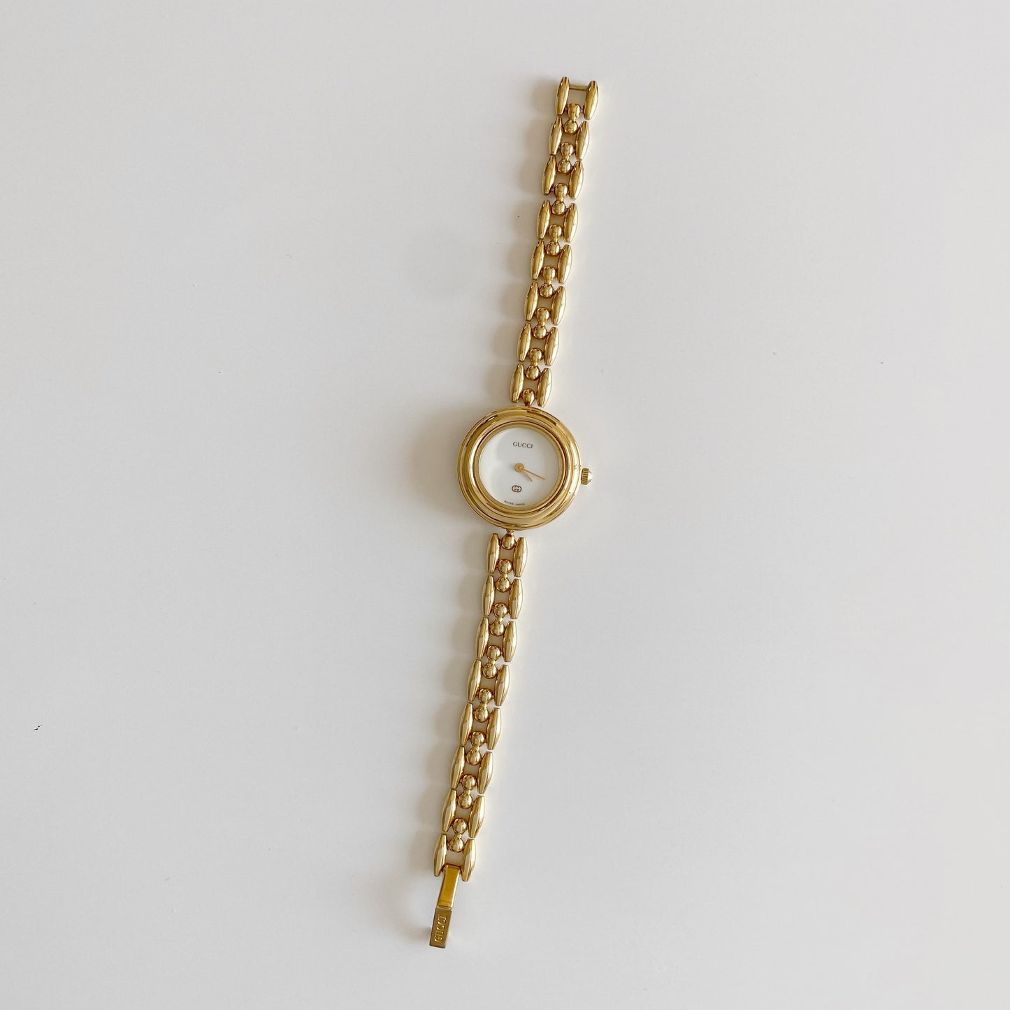 Gucci 1990s Interchangeable Bezel Gold Plated Watch with 6 bezels, case (165mm)