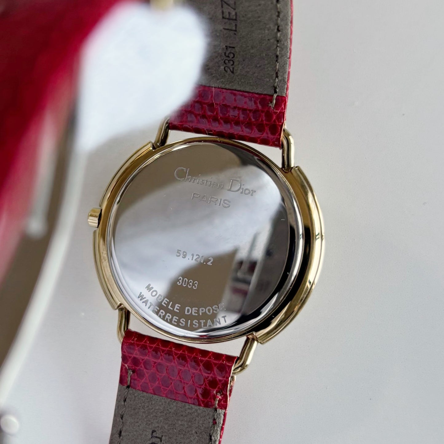 Dior 1990s Seashell Dial Round Gold Plated Watch (Large)