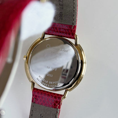 Dior 1990s Seashell Dial Round Gold Plated Watch (Large)