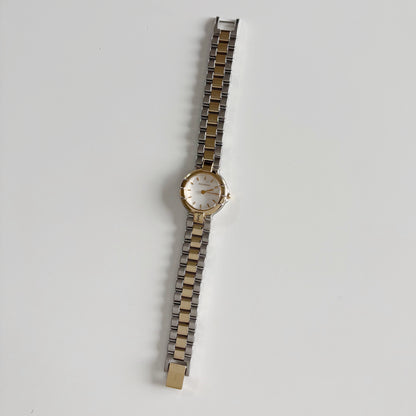 Yves Saint Laurent 1990s Round Dial Two Tone Watch