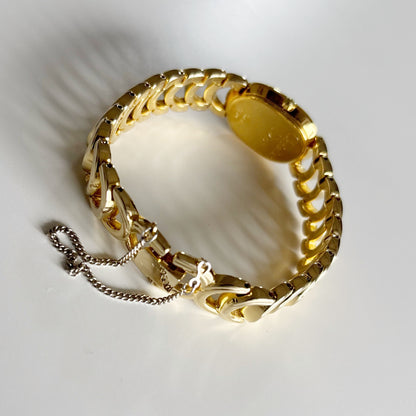 Dior 1990s Oval Gold Plated Watch