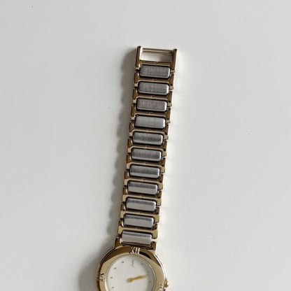 Yves Saint Laurent 1990s Round Dial Two Tone Watch (Large)
