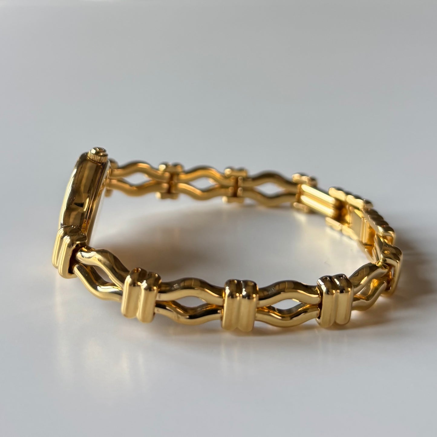 Burberry 1990s Seashell Dial Gold Plated Watch