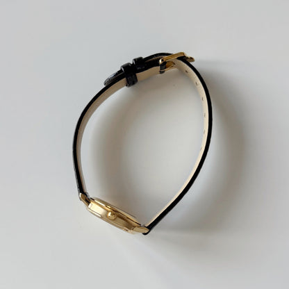 Celine 1990s Round Dial Gold Plated Watch