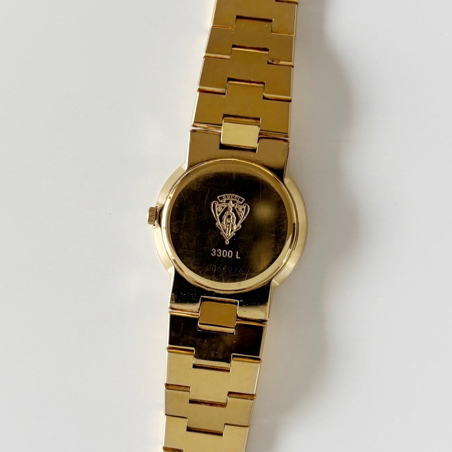 Gucci 1990s Round Dial Gold Plated Watch