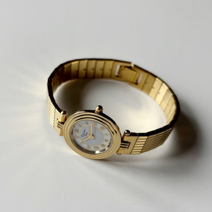 Dior 1990s Round Dial Gold Plated Watch