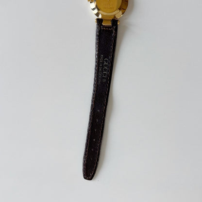Gucci 1990s Gold Round Dial Two Tone Gold Plated Watch