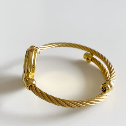 Gucci 1990s Seashell Dial Gold Plated Bangle Watch