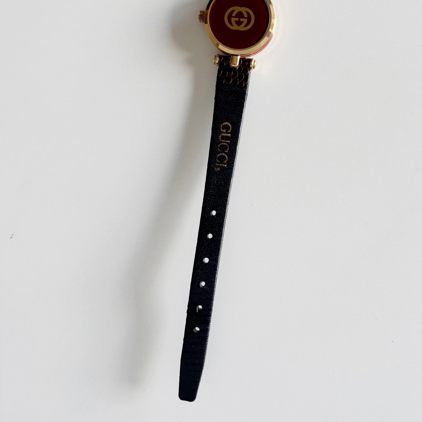 Gucci 1990s Round Dial Gold Plated Watch