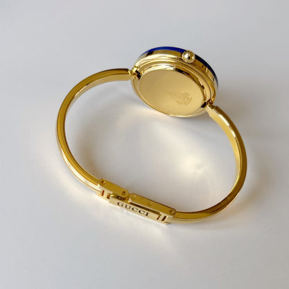 Gucci 1990s Interchangeable Bezel Gold Plated Bangle Watch with 12 bezels, case (Small)