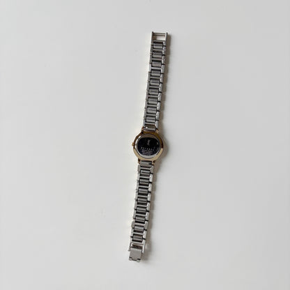Yves Saint Laurent 1990s Black Dial Two Tone Watch