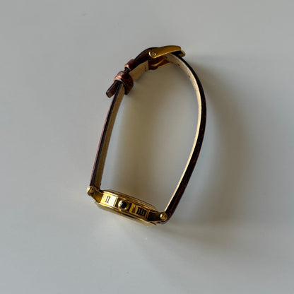 Gucci 1990s Date Round Dial Gold-Plated Watch