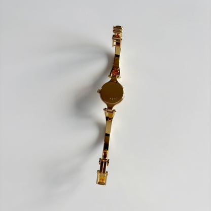 Burberry 1990s Round Dial Gold Plated Bangle Watch