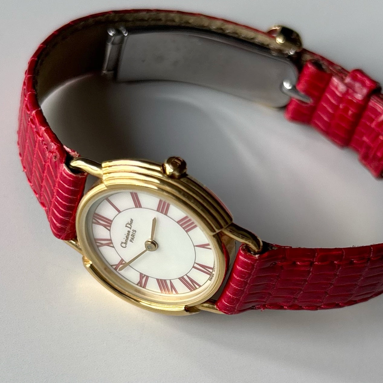Dior 1990s Seashell Dial Gold Plated Watch