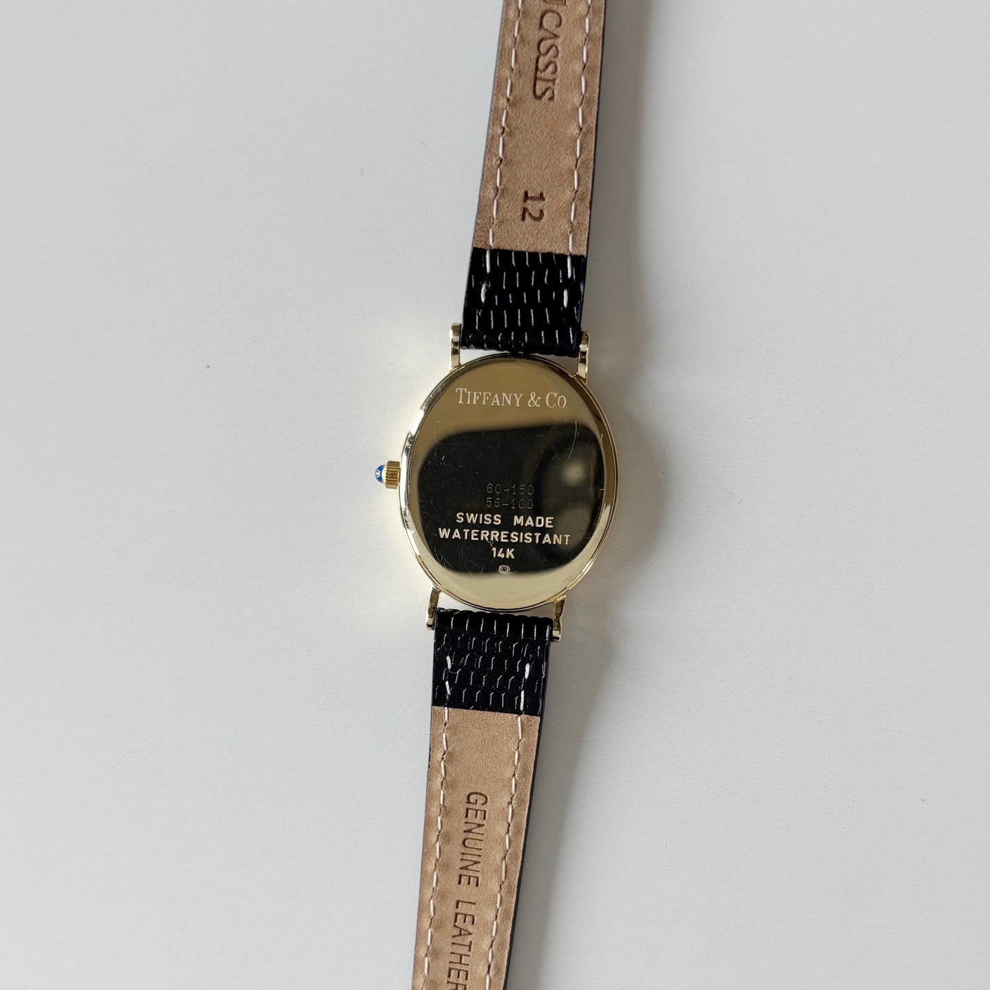 Tiffany 1990s Oval Dial 14K Case Watch