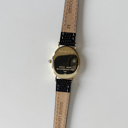 Tiffany 1990s Oval Dial 14K Case Watch